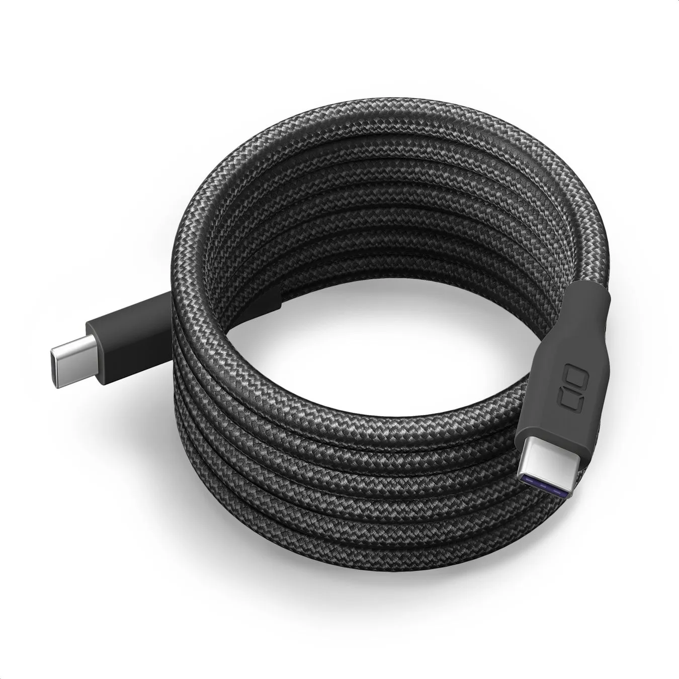 黒色のUSB-Cケーブルが丸められた状態