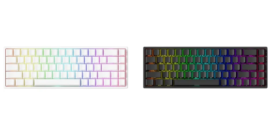 白と黒のメカニカルキーボード