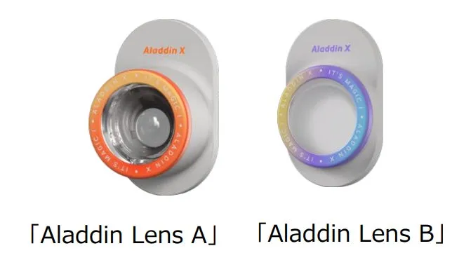 Aladdin XのレンズAとレンズBの写真。