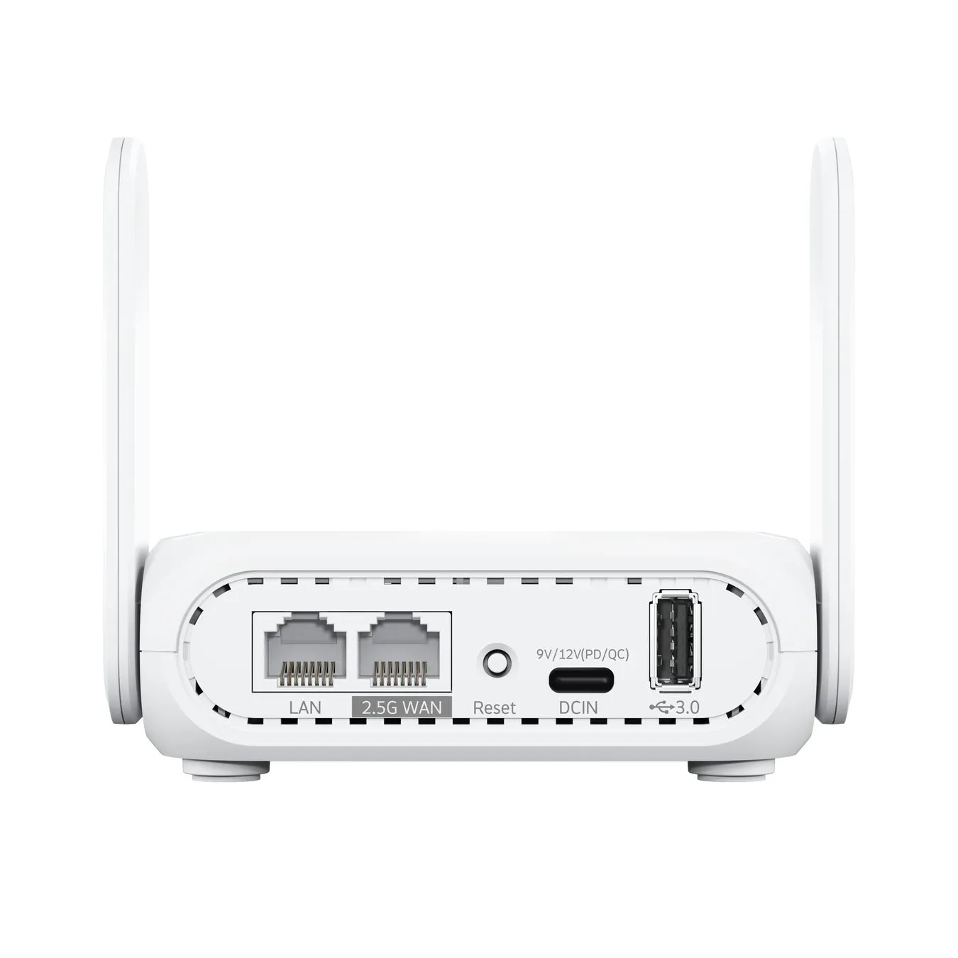 白いWi-Fiルーターの背面を写した画像