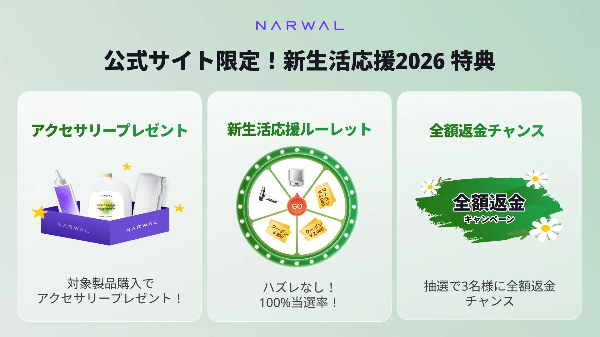Narwal公式サイト限定特典